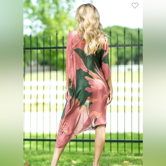 Ruggine Pink, Peach, and Green Artsy Kimino. - Picture 2 of 15